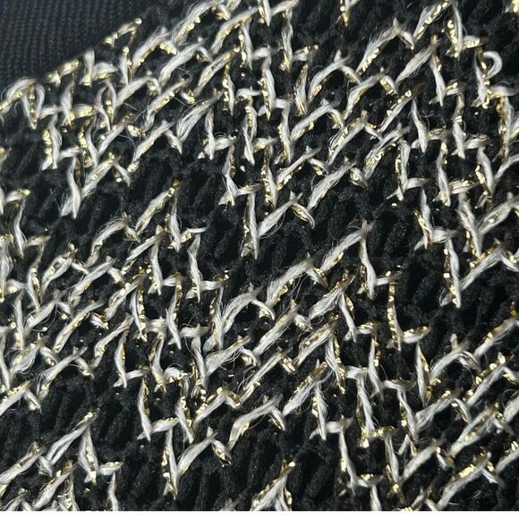 Chico's travelers sleeveless black mesh tank with gold metallic thread size XL16 - Picture 4 of 8